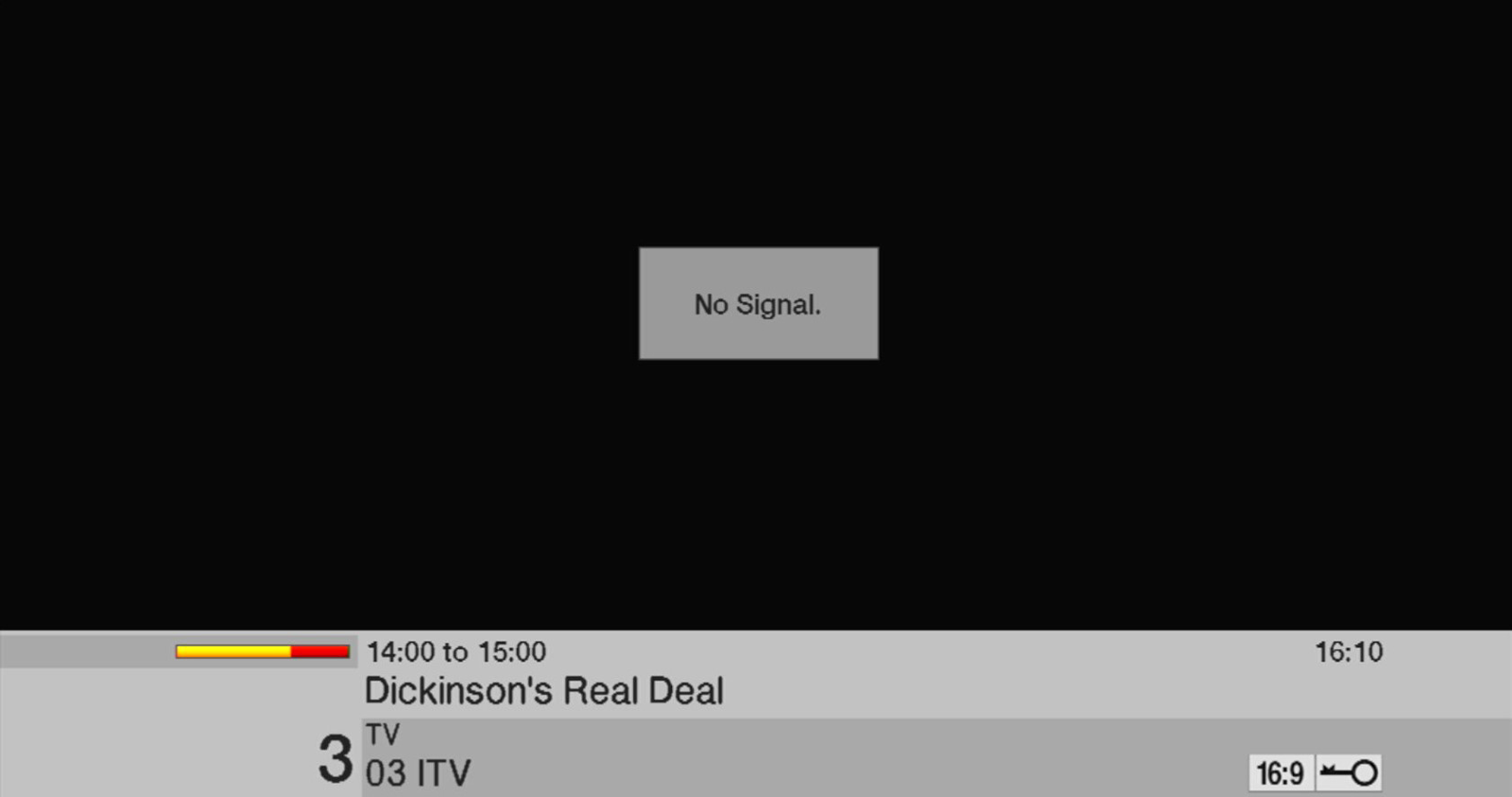 Screen grab from the BFBS TV set top box.