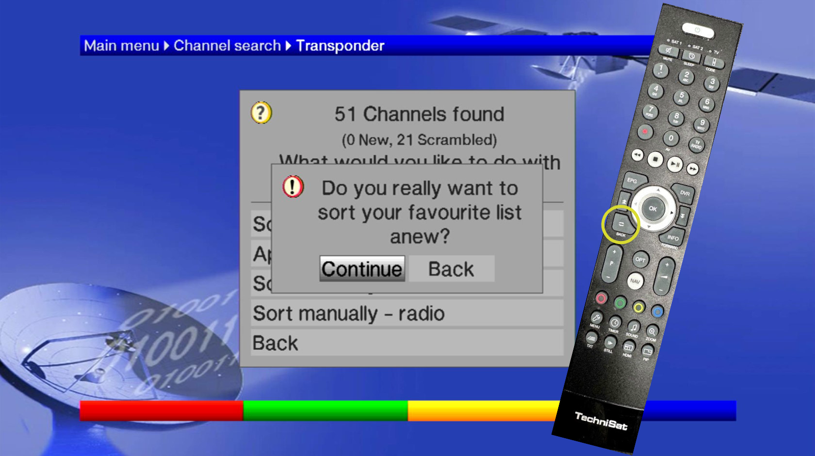 Screen grab from the BFBS TV set top box.
