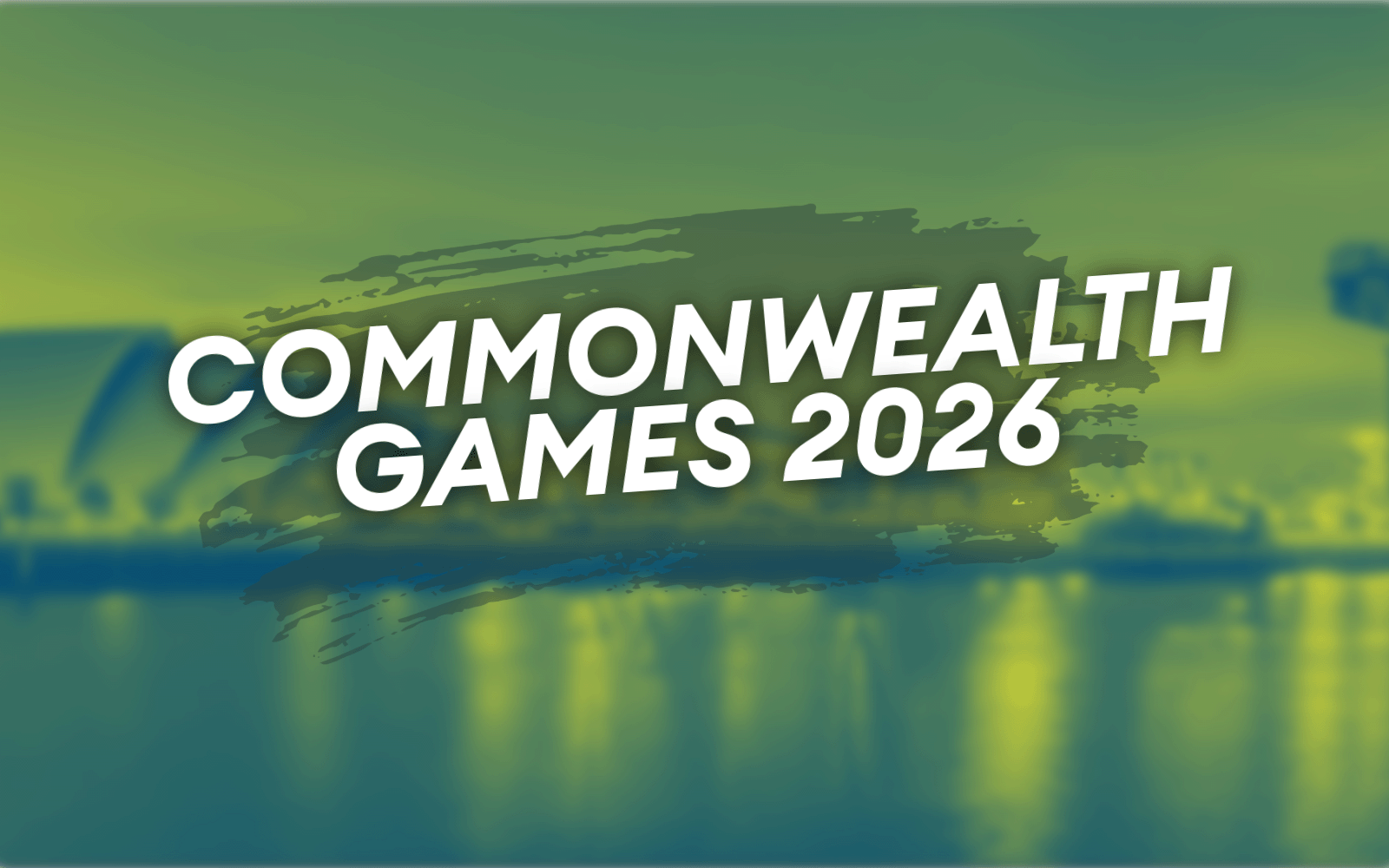 The Armadillo and the SSE Hydro in Panoramic View. Text, 'Commonwealth Games 2026'.