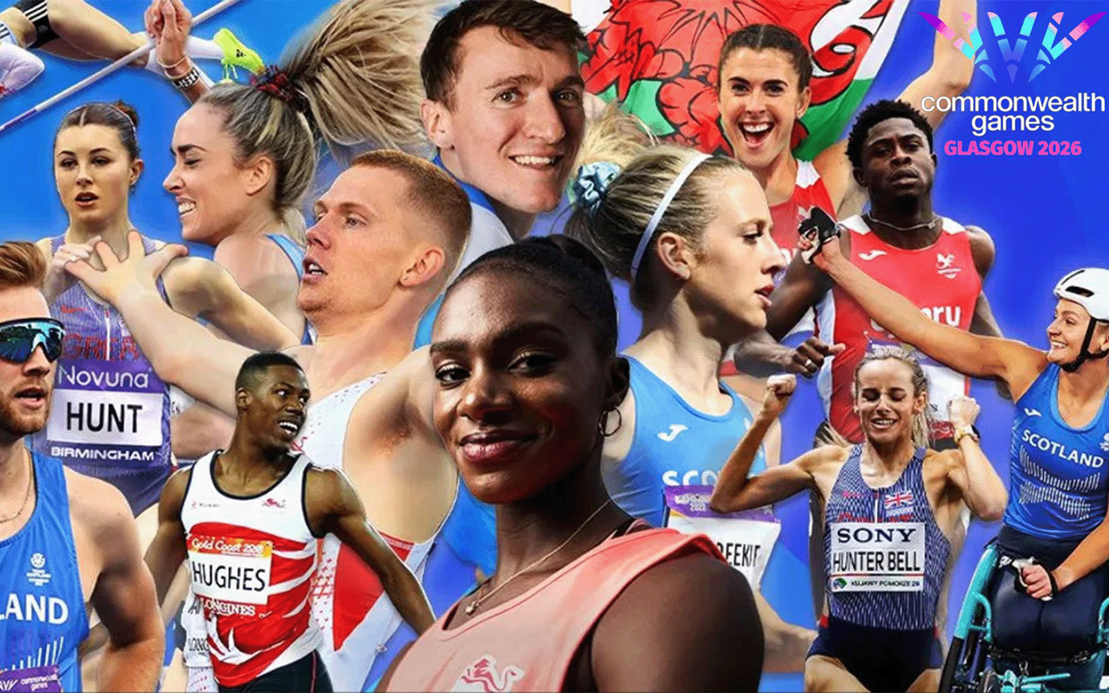 Variety of Commonwealth Games athletes, from varying sports.