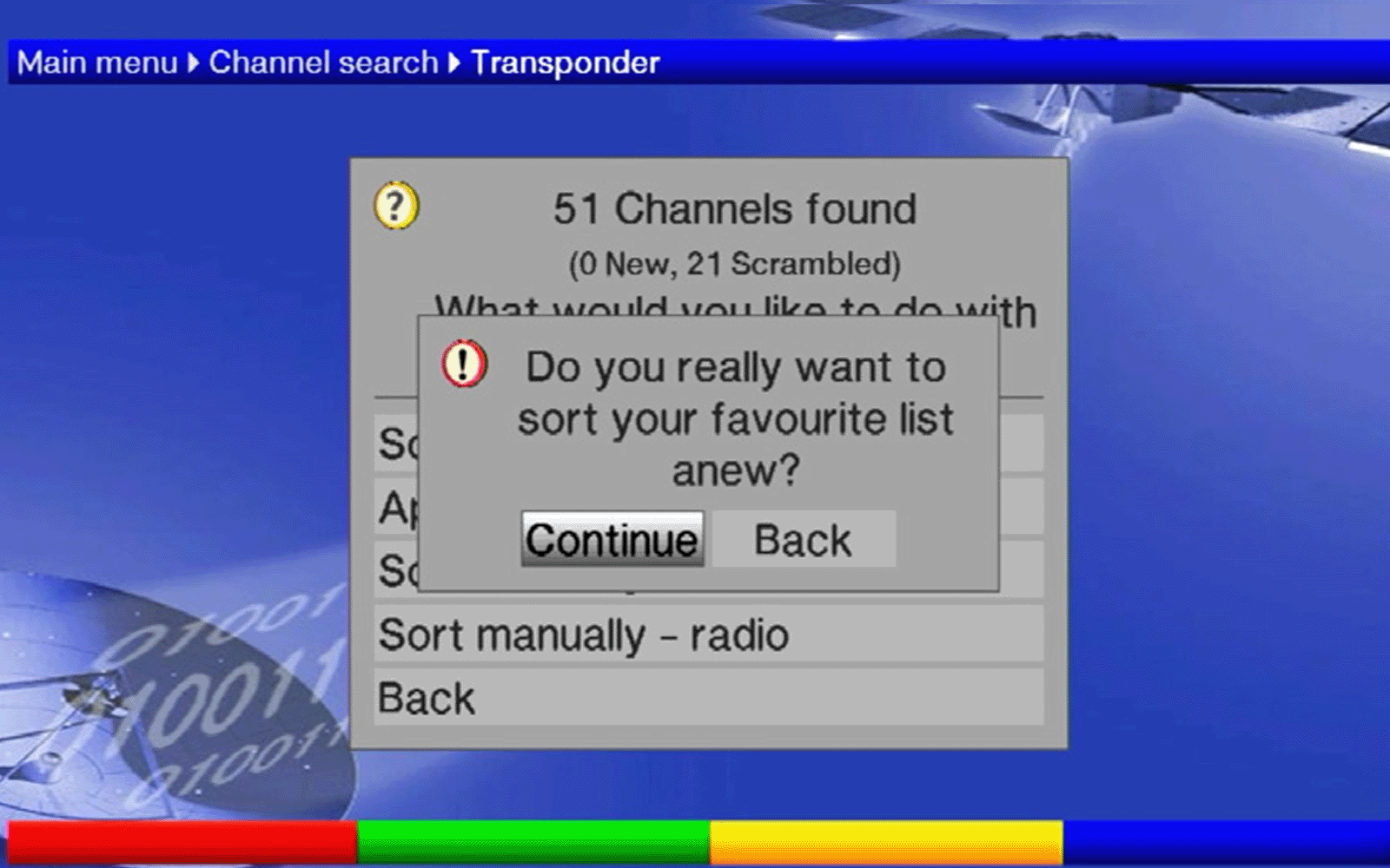 Screen grab from the BFBS TV set top box.