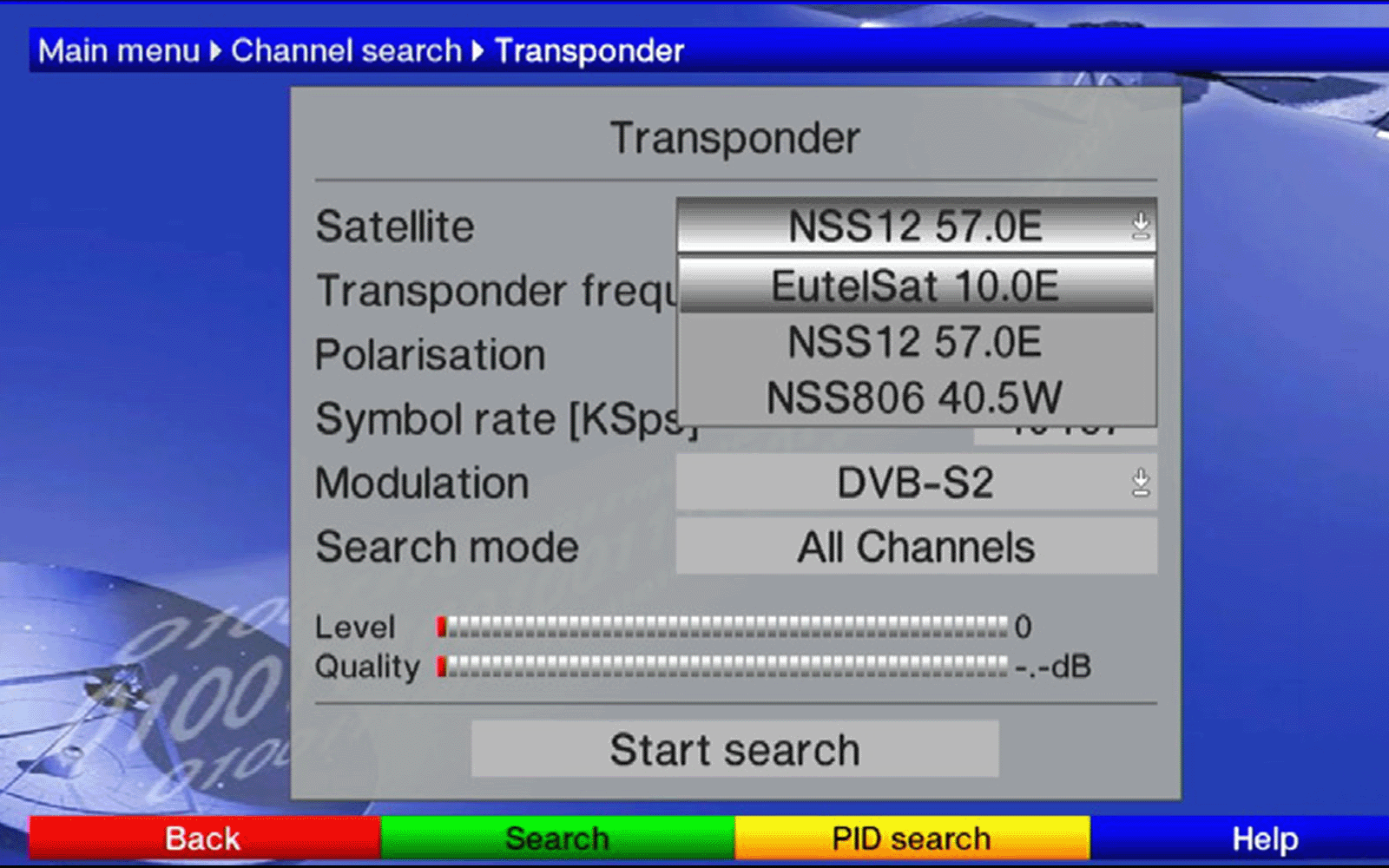 Screen grab from the BFBS TV set top box.