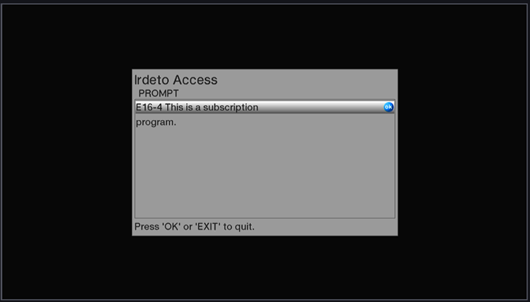 Irdeto Access screen