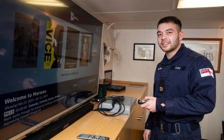 Service individual using the BFBS cinelink.