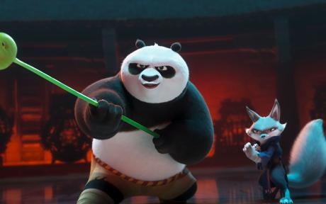 Movie still from the film Kung Fu Panda 4.