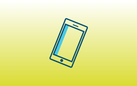 Digital icon of a mobile phone.