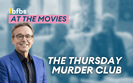 Cut out of director Chris Columbus. Text 'the Thursday Murder Club'.
