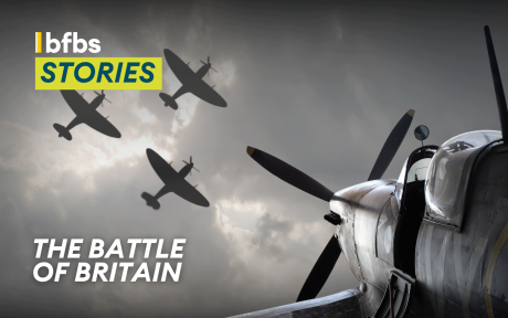 Still of an arial plane battle. 