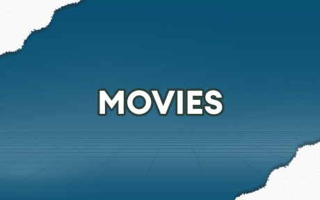 Blue background, text 'Movies'.