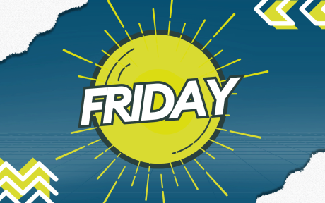 Digital artwork for Easter on BFBS Radio. Text 'Friday'.