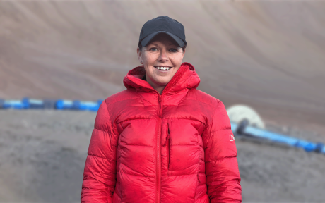 Photograph of Sally Orange, one of the team members from the Dino Dash.