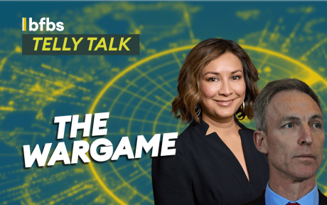 PR photos of Jim Murray and Ayesha Hazarika MBE, radar background. Text 'The Wargame'.